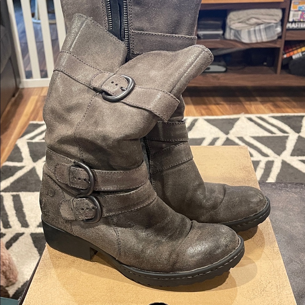 BOC Charcoal Grey CROFT side zip Boots - size 7 / 38